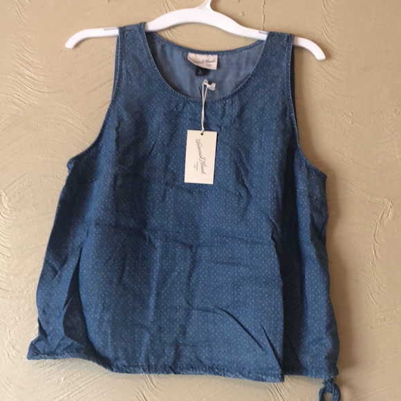 Universal Thread Tops - New Chambray Top Summer with String s XL, Blue